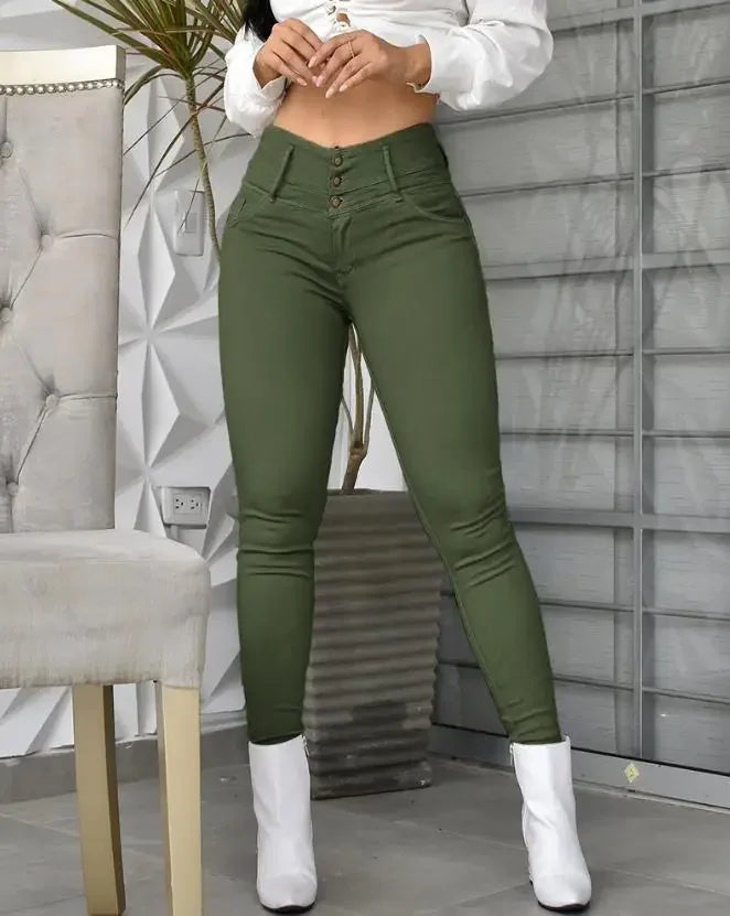 Pantalon taille haute pour femmes
