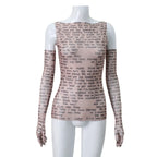 T-shirt en maille transparente pour femmes