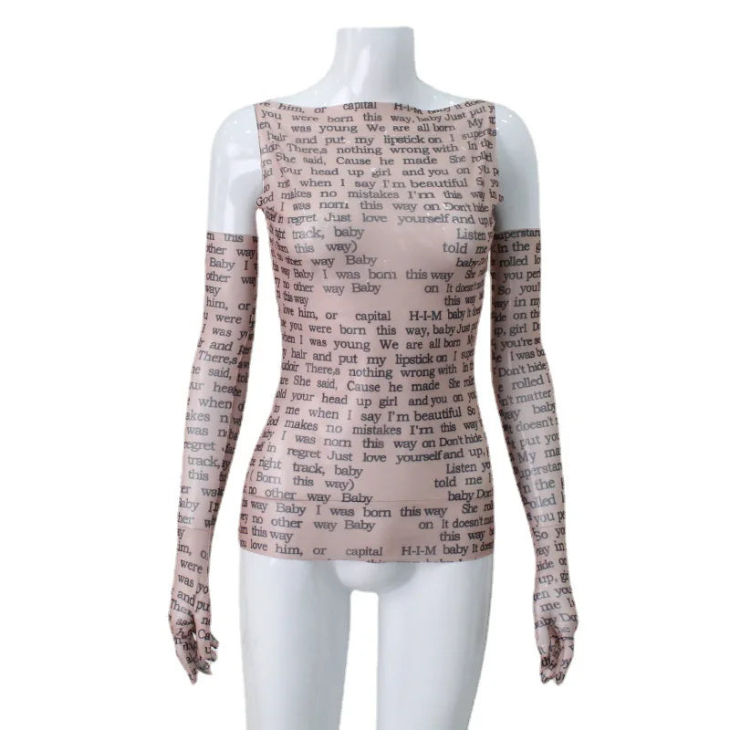T-shirt en maille transparente pour femmes