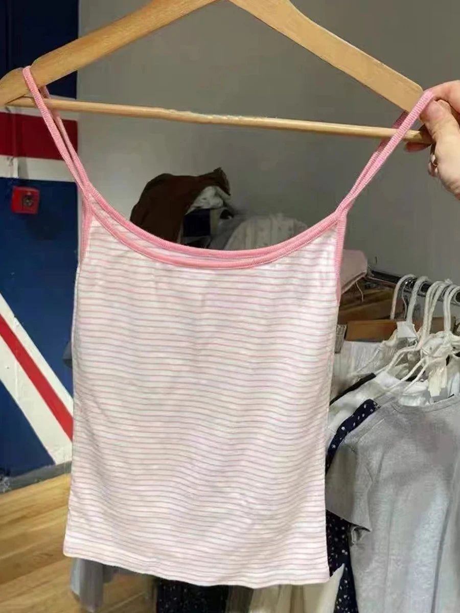 Débardeur rayée rose pour femmes