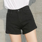 Short en jean taille haute pour femmes