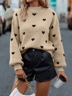 Pull ample à manches longues lanterne tricots pour femmes