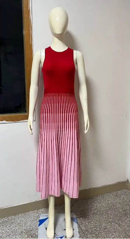 Robe en maille côtelée pour femmes