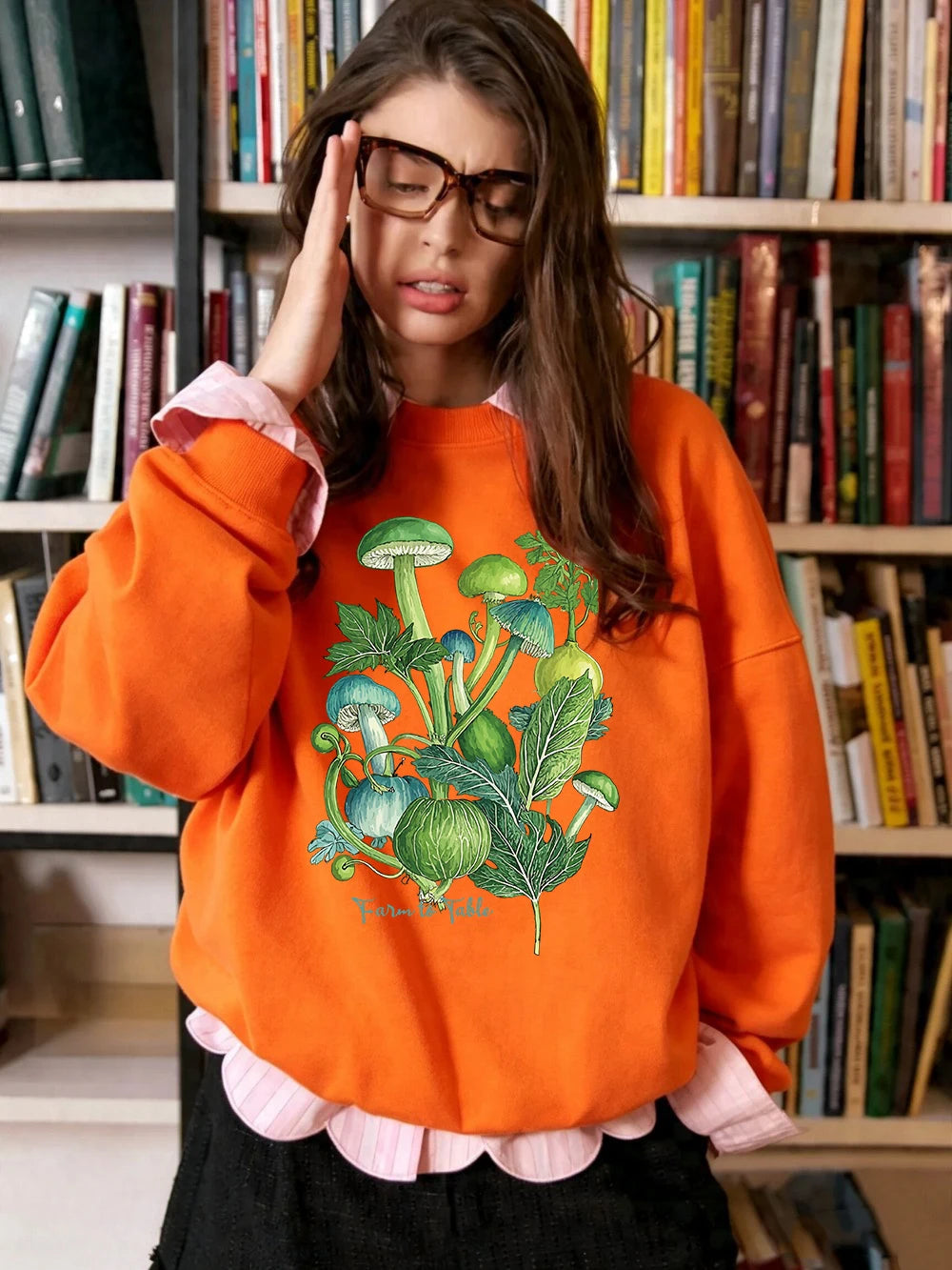 Sweat-shirts imprimés « De la ferme à la table » pour femmes