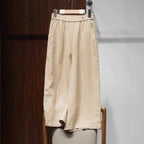 Pantalon amincissant en coton et lin pour femmes