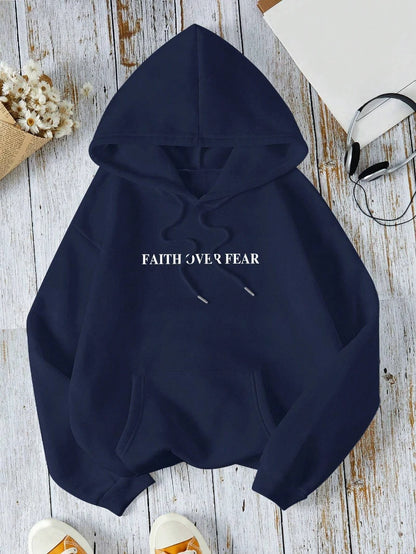 Sweat à Capuche Oversize Femme – Faith Over Fear