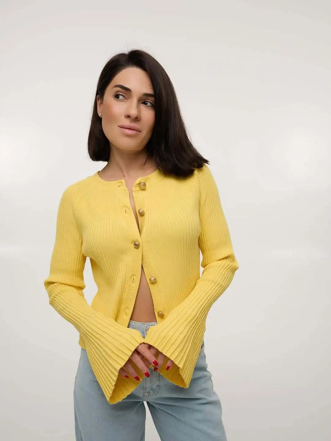 Cardigan manches évasées pull pour femmes