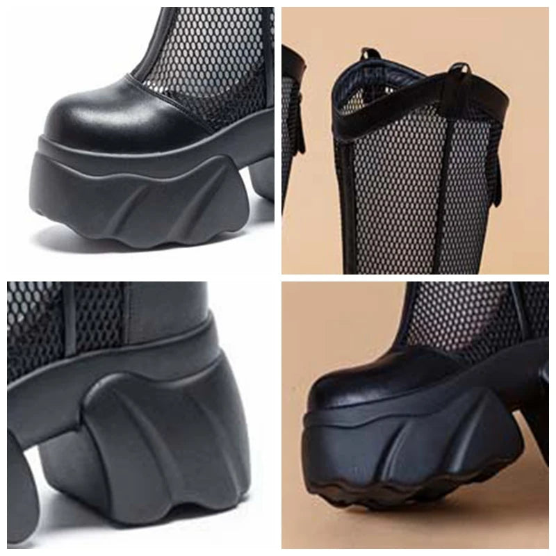 Bottes genou haute à plate-forme pour femmes