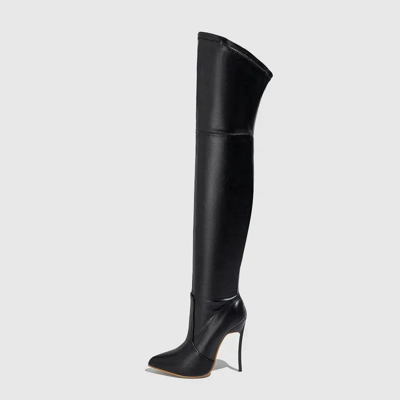 Bottes sexy en cuir PU pour femmes