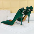 Escarpins à talons hauts avec nœud papillon au dos en biscuits pour femmes