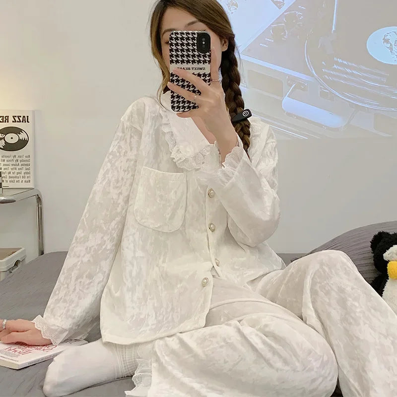 Ensemble de pyjama en velours pour femmes