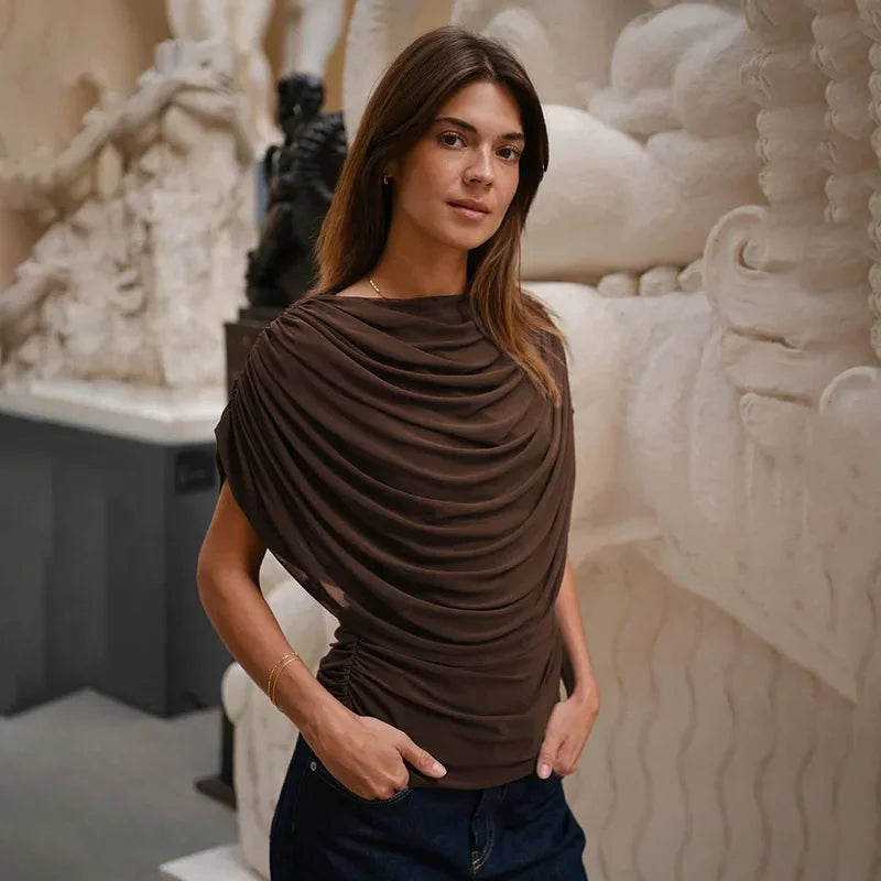 T-shirts slim à col rond pour femmes