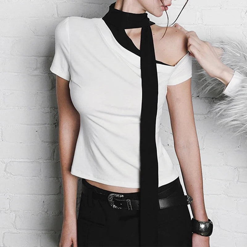 T-shirt Léopard Femme – Col Asymétrique