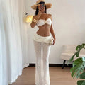 Ensembles jupe et haut en dentelle pour femmes