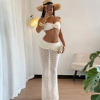 Ensembles jupe et haut en dentelle pour femmes