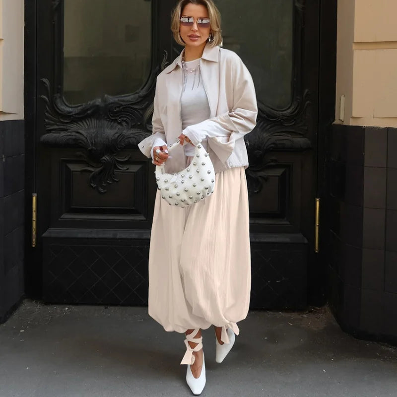 Pantalon jambes larges style hip-hop pour femmes
