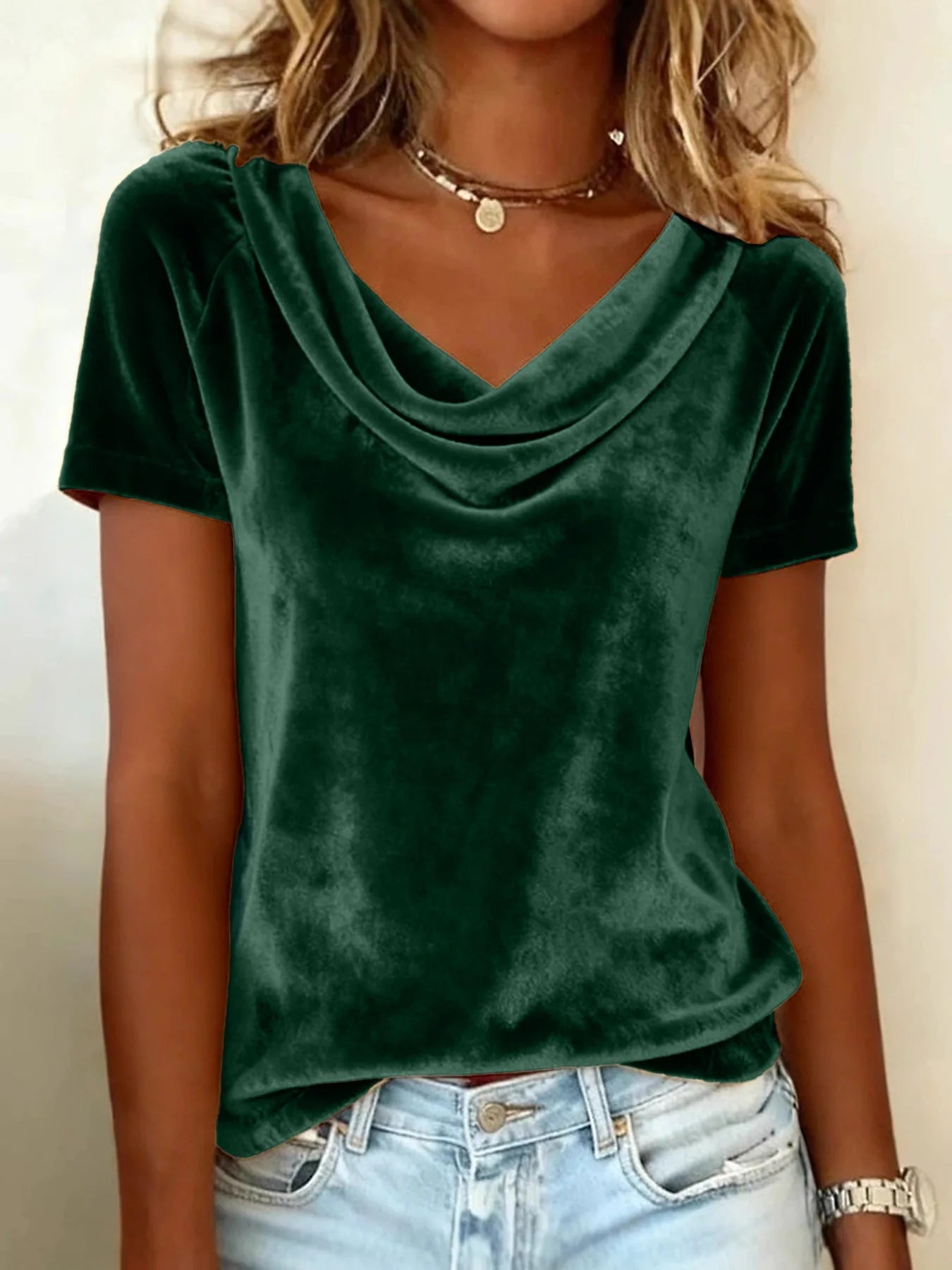 T-shirts amples décontractés de couleur unie pour femmes