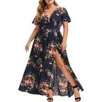 Robe fendue imprimée pour femmes