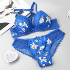 Ensemble soutien-gorge à armatures rembourré et culotte assorti pour femmes