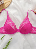 Soutien-gorge rouge rose à la mode avec anneau en acier pour femmes