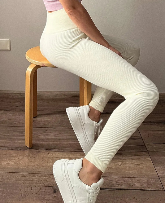 Legging Thermique Femme – Côtelé et Taille Haute