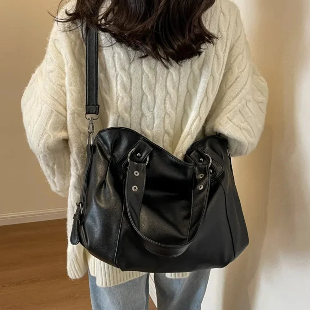 Sac à main de grande capacité en cuir souple pour femmes