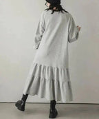 Robe pull ample mi-longue japonaise pour femmes