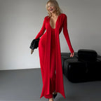 Robe bandage plissée élégante pour femmes