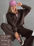 Ensemble deux pièces survêtement avec fermeture éclair et pantalon pour femmes