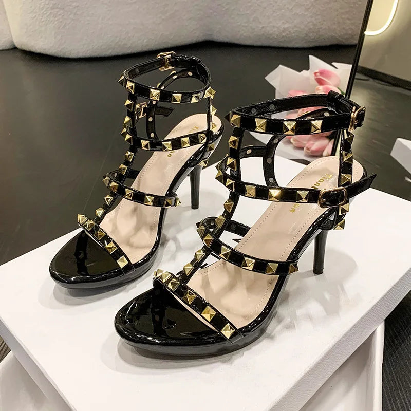 Sandales cheville boucle sangle avant bout ouvert pour femmes