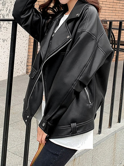 Blouson Femme en Similicuir – Style Streetwear Chic et Tendance