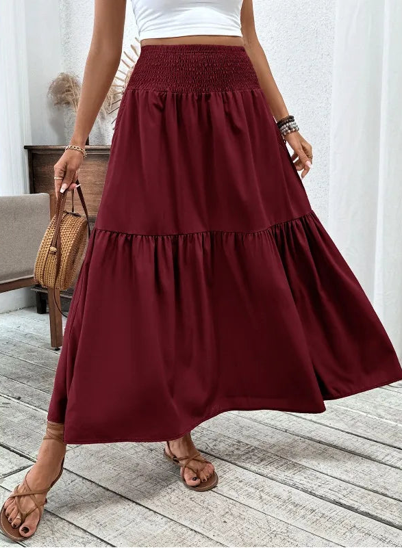 Jupe longue unie pour femmes