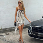 Robe mini sexy à pois pour femmes