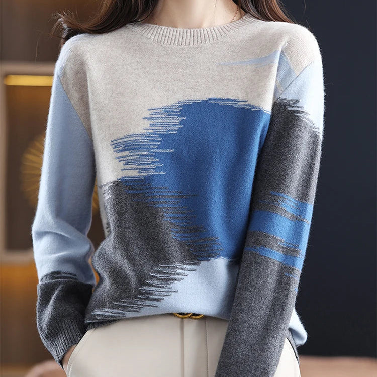 Pull chandails cravate et col rond pour femmes