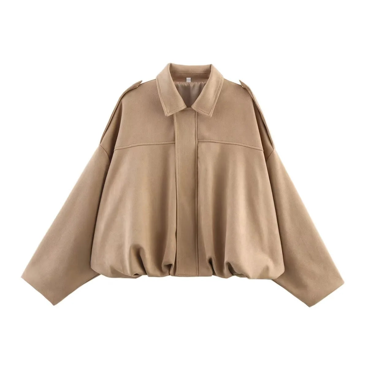 Blouson aviateur avec manches chauve-souris et fermeture éclair pour femmes