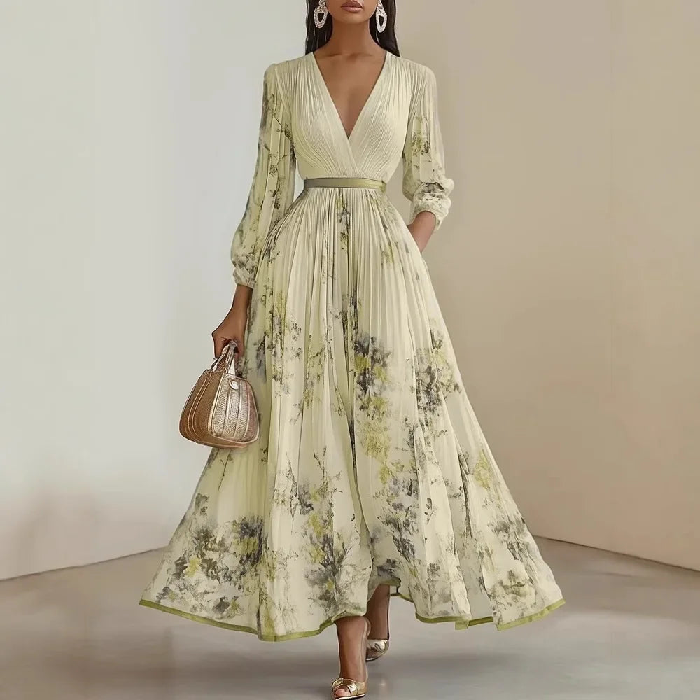 Robe longue style Boho, manches longues pour femmes