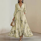 Robe longue style Boho, manches longues pour femmes