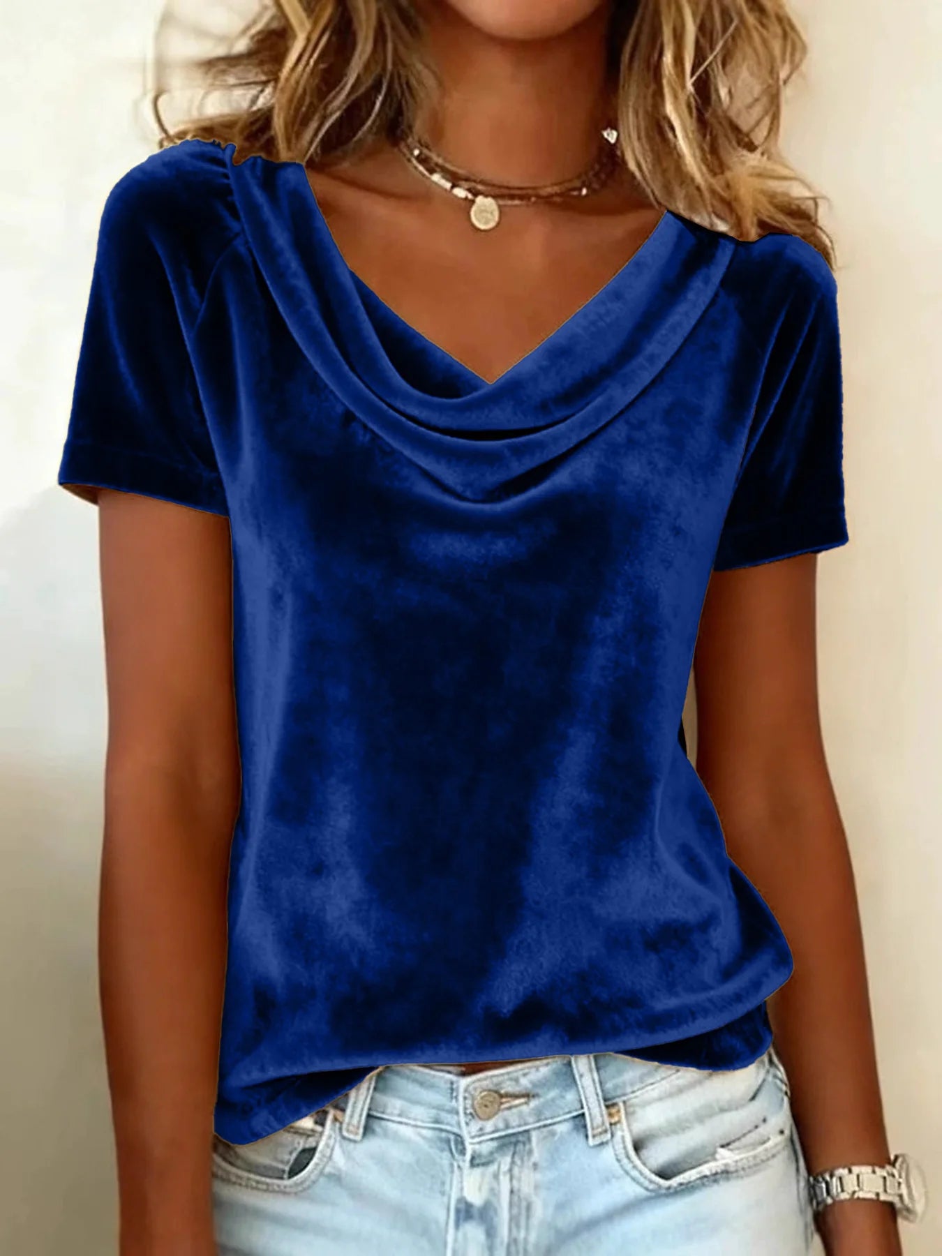 T-shirts amples décontractés de couleur unie pour femmes