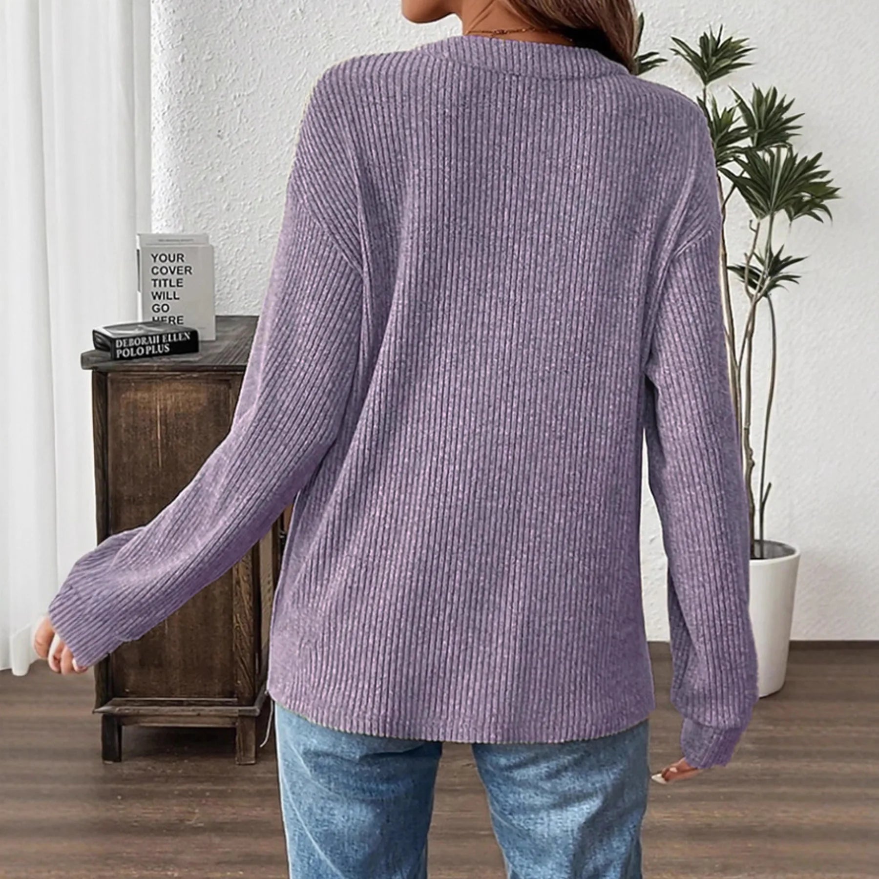 T-shirt à manches longues décontracté lâche pour femmes