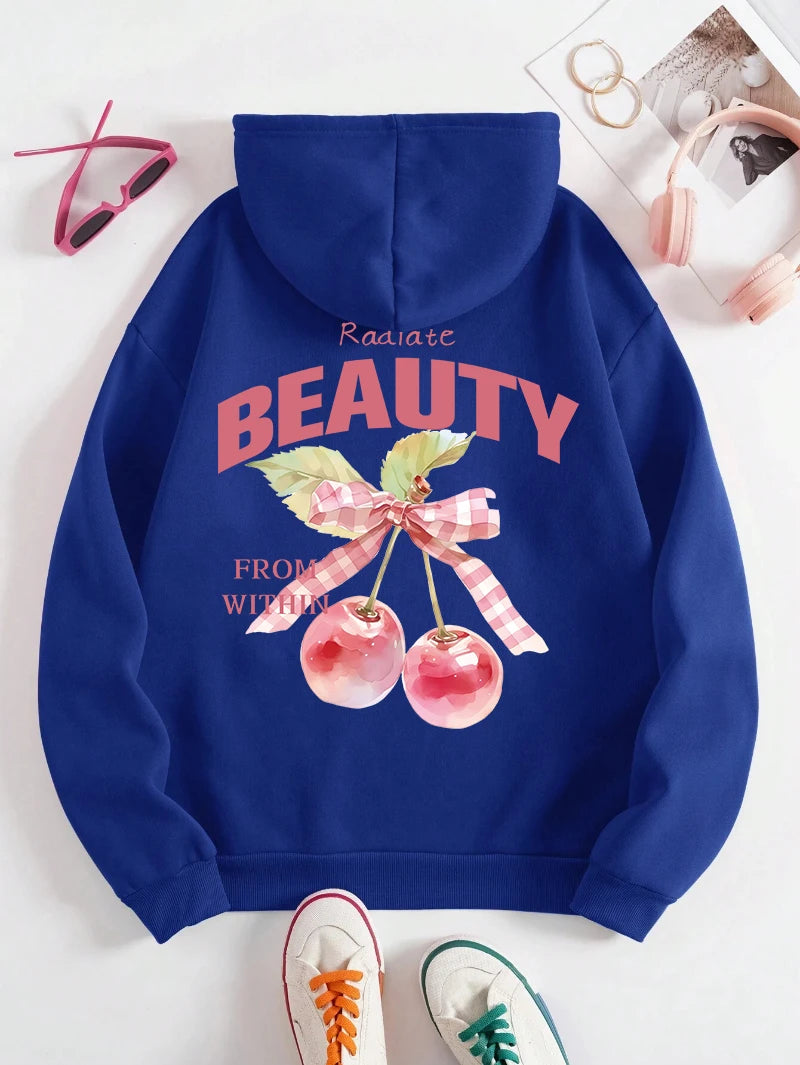 Sweat à capuche Pink Cherries pour femmes