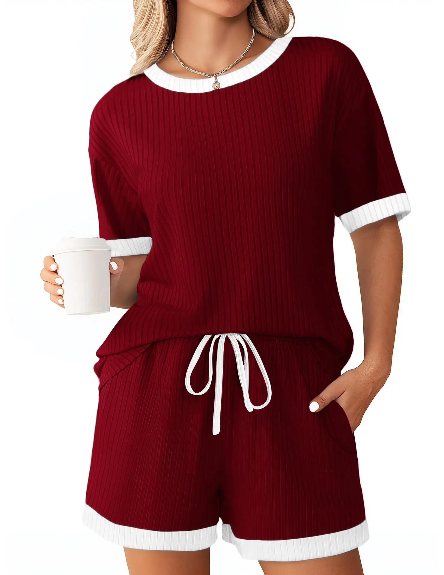 Ensemble short courts décontracté pour femmes