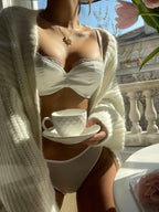 Ensemble soutien-gorge et culotte en maille sans couture pour femmes