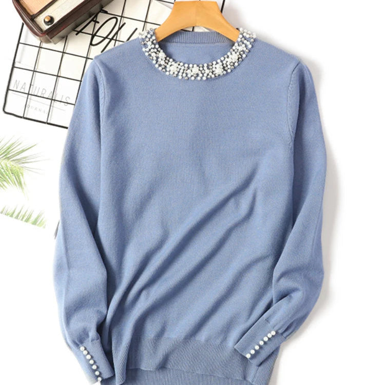 Pull chandails tricotés à manches longues pour femmes