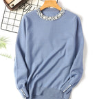 Pull chandails tricotés à manches longues pour femmes