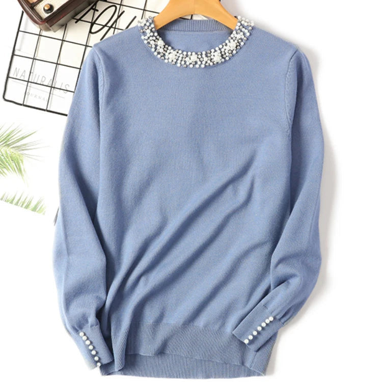Pull Bicolore en Maille Femme – Manches Longues
