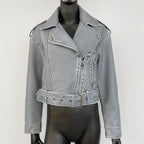 Veste courte en faux cuir pour femmes