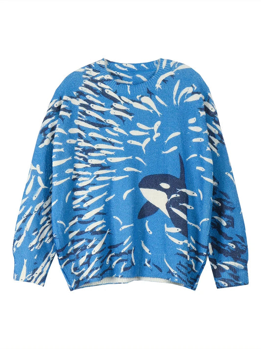 Pull en Maille Femme – Motif Baleine