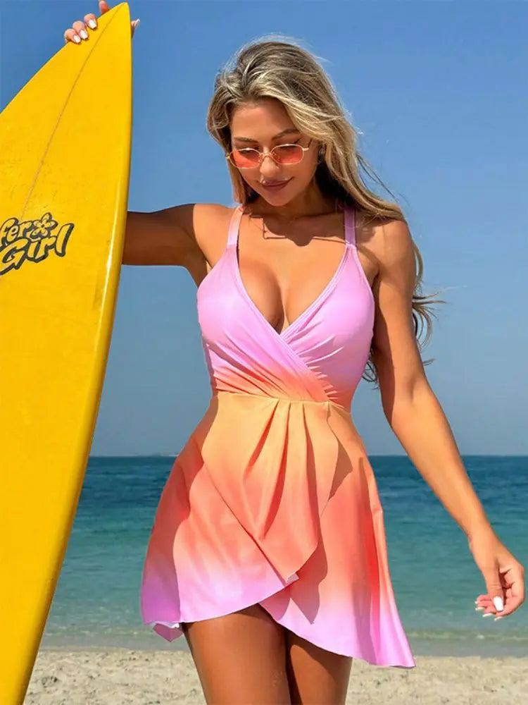Maillot de bain une pièce à dos croisé pour femmes