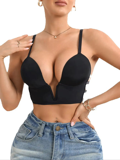 Soutien-Gorge Push-Up Femme – Plongeant et Sans Couture