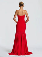 Robe Maxi sans bretelles à col écharpe pour femmes